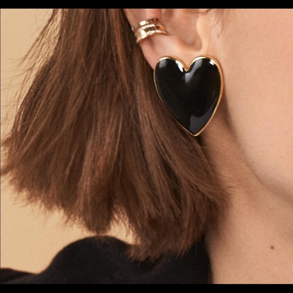 1Inch Baublebar Black Gold Stud Earrings - Picture 3 of 3